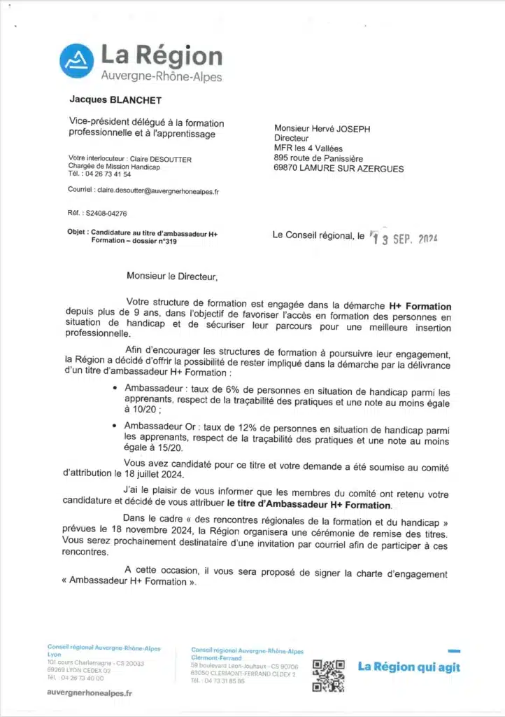 attestation h candidature retenue pour le titre d ambassadeu